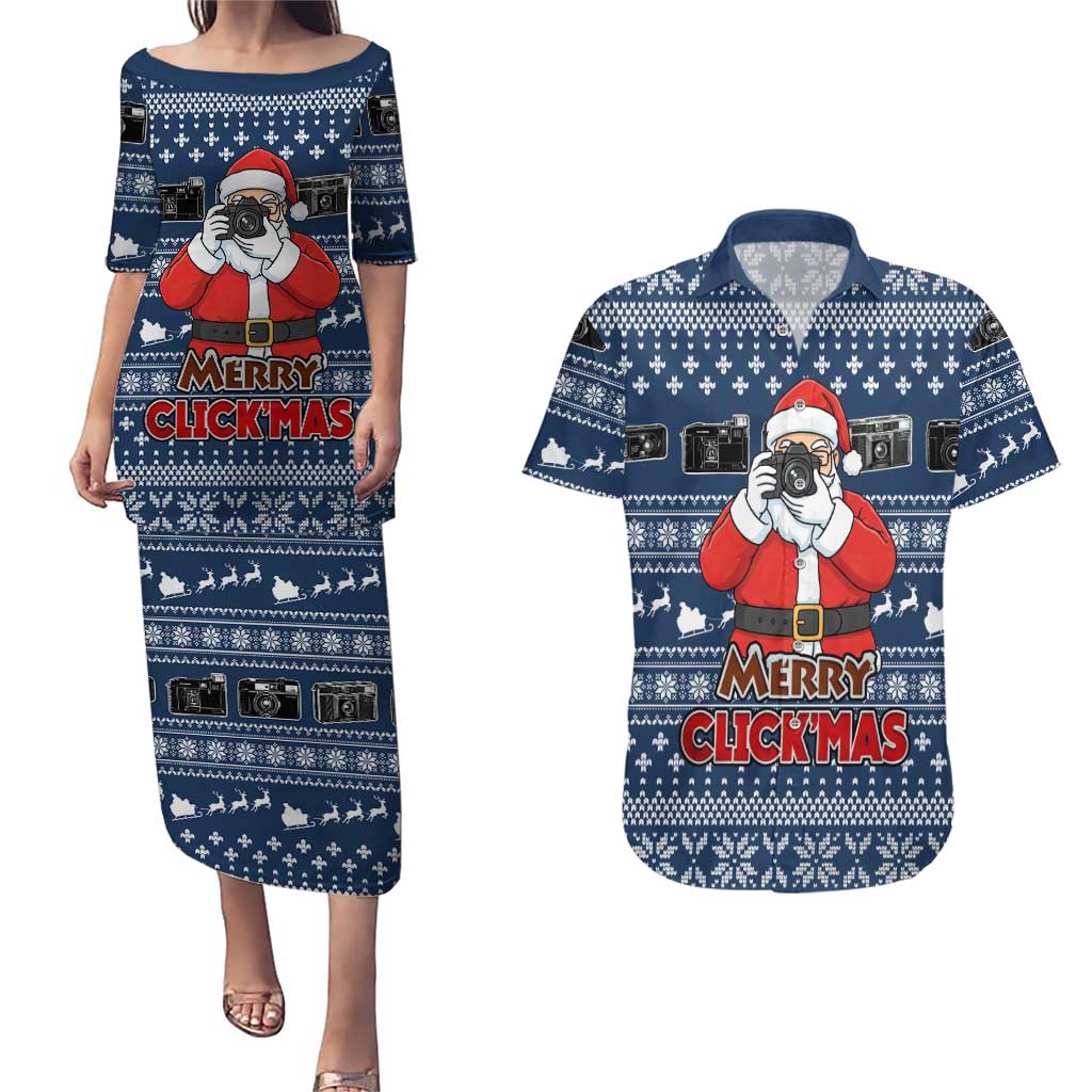 Merry Clickmas Christmas Couples Matching Puletasi and Hawaiian Shirt Xmas Holiday Patterns - Wonder Print Shop