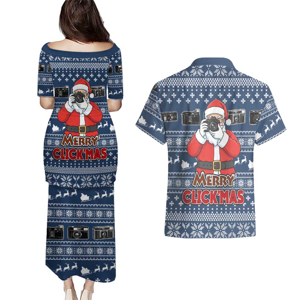 Merry Clickmas Christmas Couples Matching Puletasi and Hawaiian Shirt Xmas Holiday Patterns - Wonder Print Shop