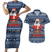 Merry Clickmas Christmas Couples Matching Short Sleeve Bodycon Dress and Hawaiian Shirt Xmas Holiday Patterns - Wonder Print Shop