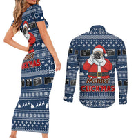 Merry Clickmas Christmas Couples Matching Short Sleeve Bodycon Dress and Long Sleeve Button Shirt Xmas Holiday Patterns - Wonder Print Shop