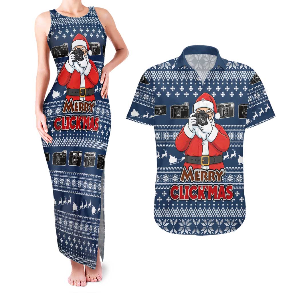 Merry Clickmas Christmas Couples Matching Tank Maxi Dress and Hawaiian Shirt Xmas Holiday Patterns - Wonder Print Shop