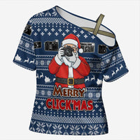 Merry Clickmas Christmas Cross Shoulder Shirt Xmas Holiday Patterns - Wonder Print Shop