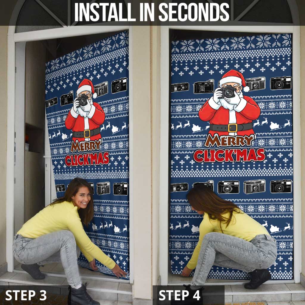 Merry Clickmas Christmas Door Cover Xmas Holiday Patterns - Wonder Print Shop