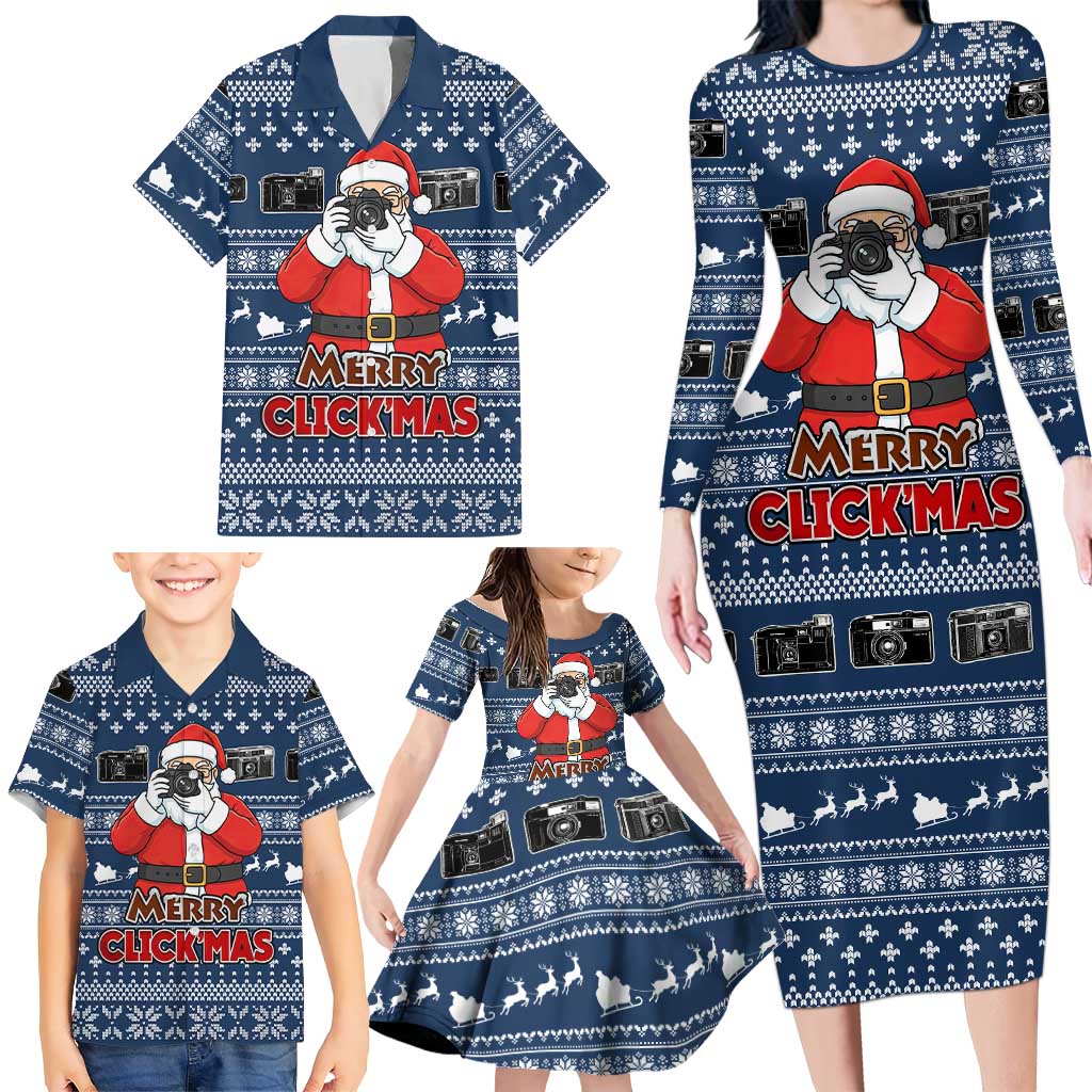 Merry Clickmas Christmas Family Matching Long Sleeve Bodycon Dress and Hawaiian Shirt Xmas Holiday Patterns - Wonder Print Shop