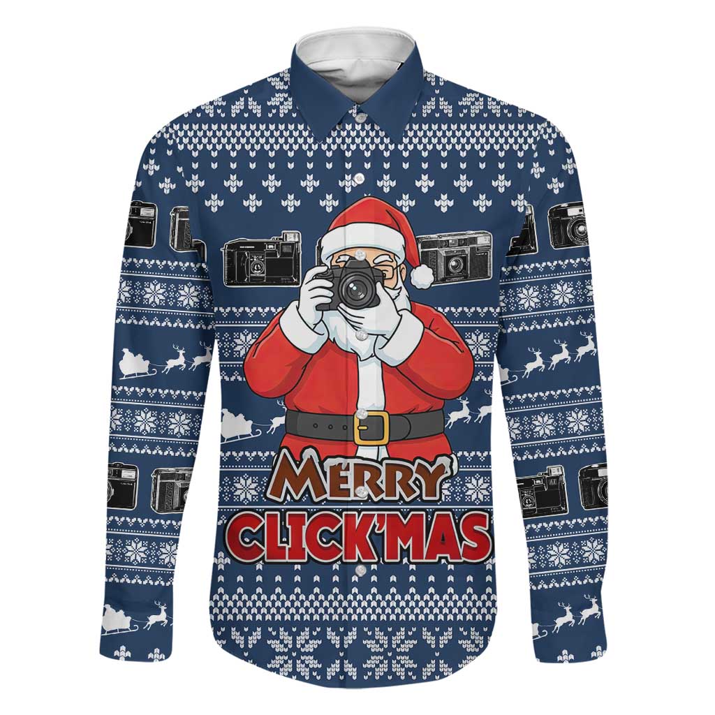 Merry Clickmas Christmas Family Matching Long Sleeve Bodycon Dress and Hawaiian Shirt Xmas Holiday Patterns - Wonder Print Shop