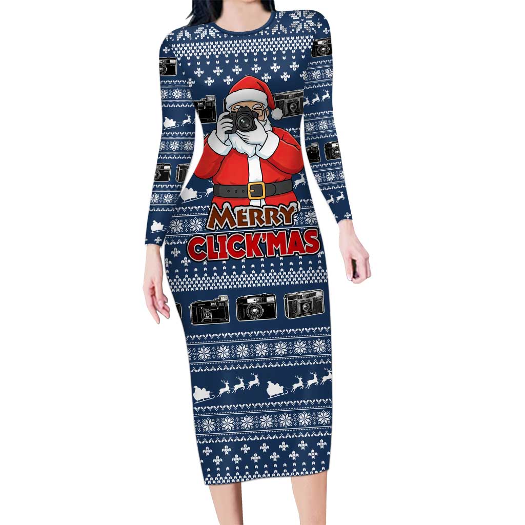 Merry Clickmas Christmas Family Matching Long Sleeve Bodycon Dress and Hawaiian Shirt Xmas Holiday Patterns - Wonder Print Shop