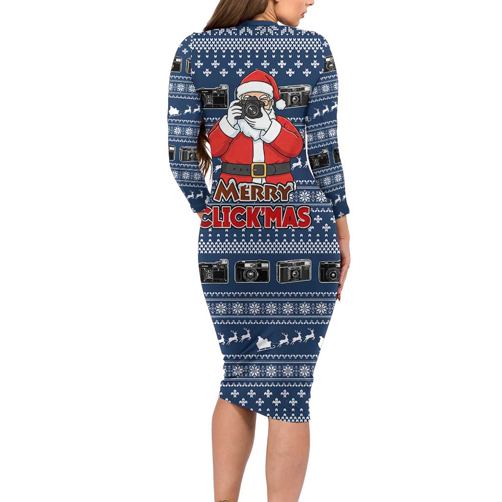 Merry Clickmas Christmas Family Matching Long Sleeve Bodycon Dress and Hawaiian Shirt Xmas Holiday Patterns - Wonder Print Shop