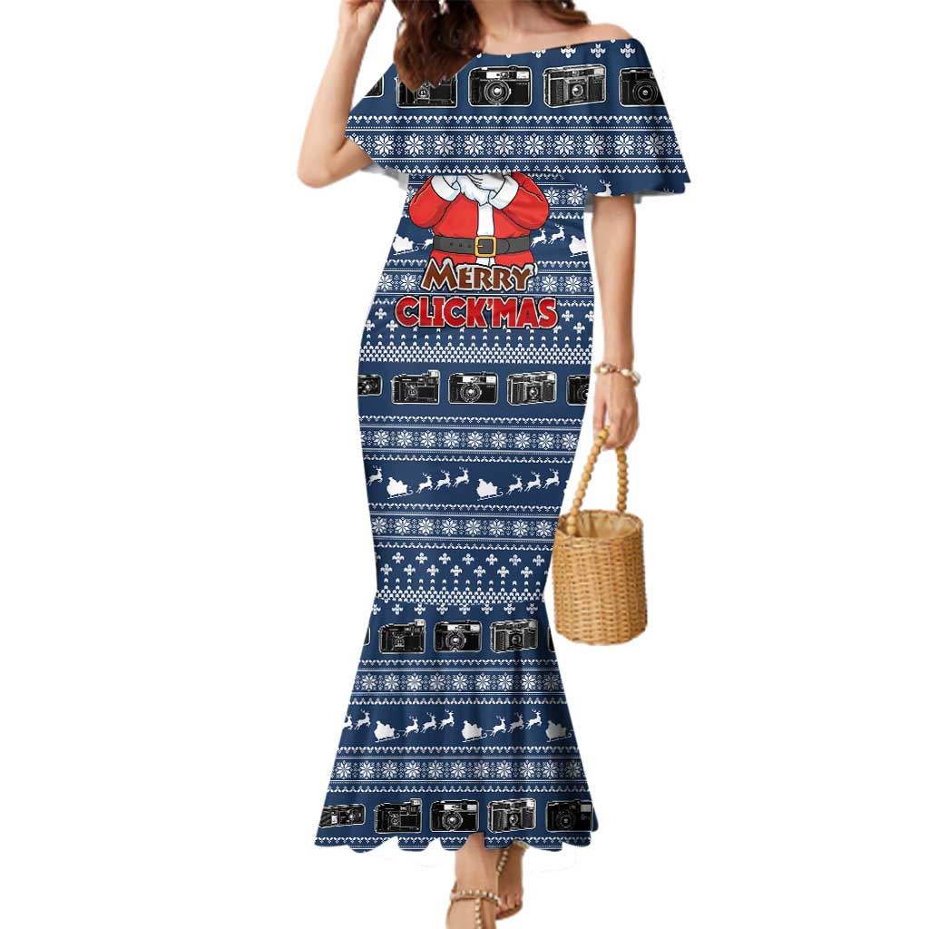 Merry Clickmas Christmas Family Matching Mermaid Dress and Hawaiian Shirt Xmas Holiday Patterns - Wonder Print Shop