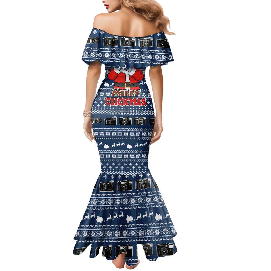 Merry Clickmas Christmas Family Matching Mermaid Dress and Hawaiian Shirt Xmas Holiday Patterns - Wonder Print Shop