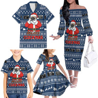 Merry Clickmas Christmas Family Matching Off The Shoulder Long Sleeve Dress and Hawaiian Shirt Xmas Holiday Patterns - Wonder Print Shop