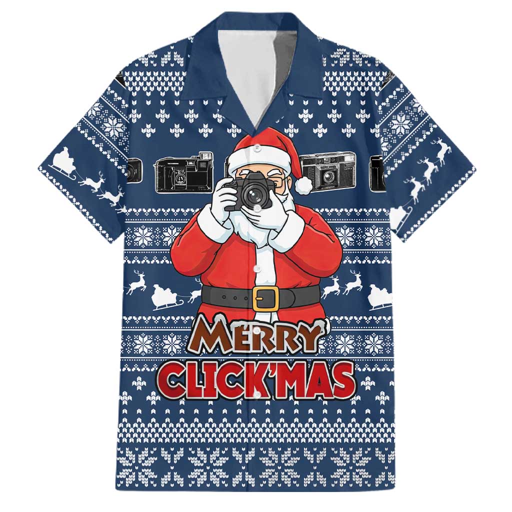Merry Clickmas Christmas Family Matching Off Shoulder Maxi Dress and Hawaiian Shirt Xmas Holiday Patterns - Wonder Print Shop