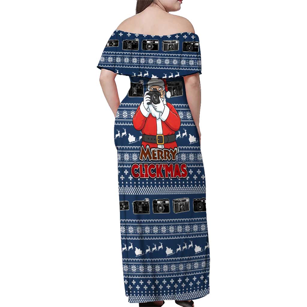 Merry Clickmas Christmas Family Matching Off Shoulder Maxi Dress and Hawaiian Shirt Xmas Holiday Patterns - Wonder Print Shop