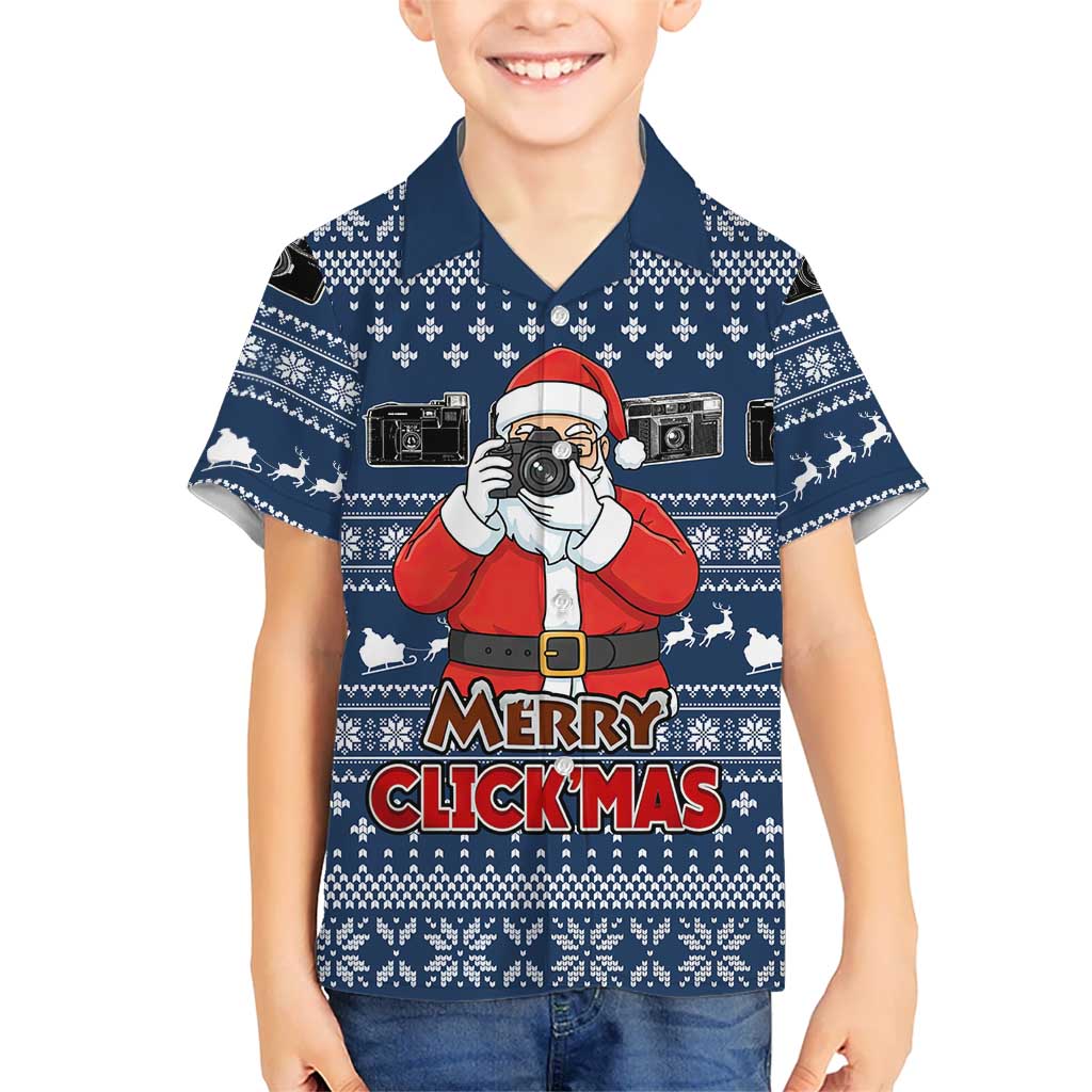 Merry Clickmas Christmas Family Matching Off Shoulder Maxi Dress and Hawaiian Shirt Xmas Holiday Patterns - Wonder Print Shop