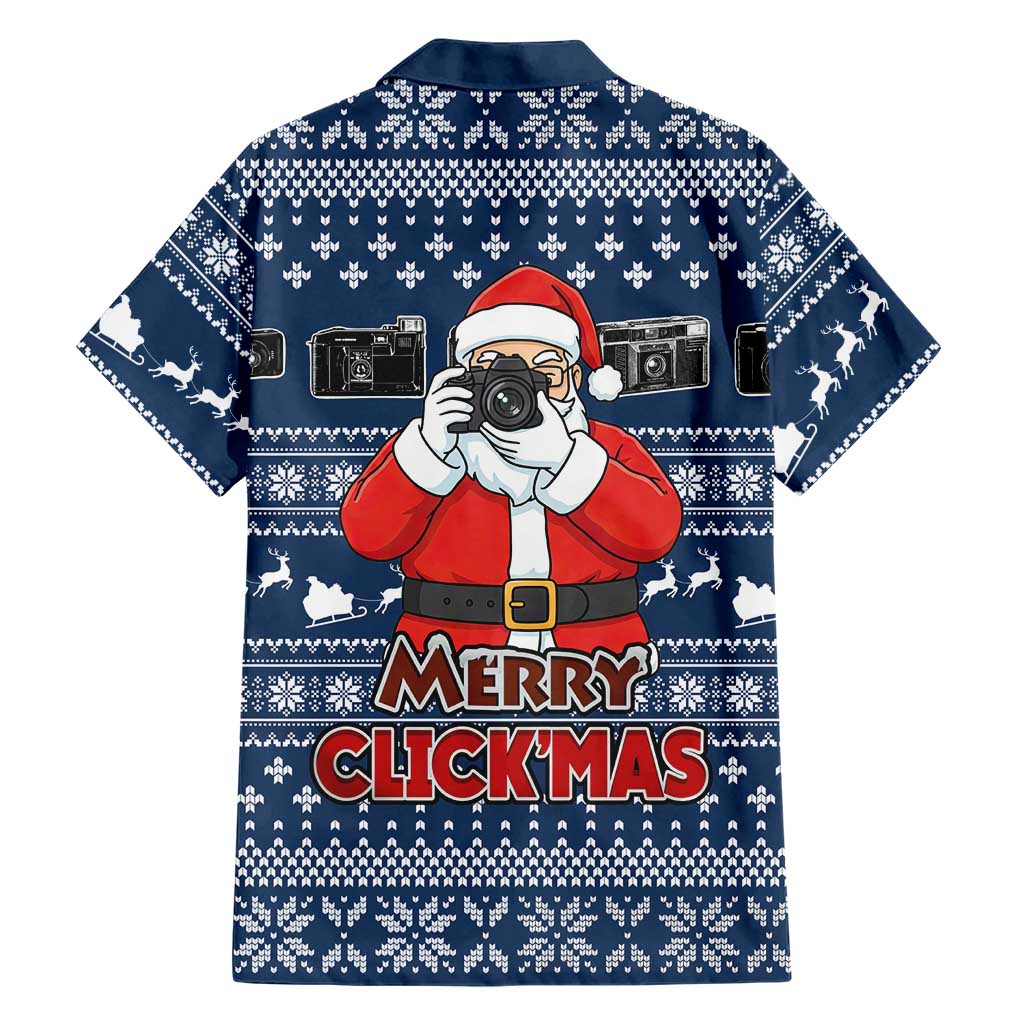 Merry Clickmas Christmas Family Matching Off Shoulder Short Dress and Hawaiian Shirt Xmas Holiday Patterns - Wonder Print Shop