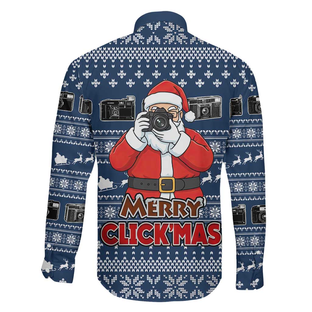 Merry Clickmas Christmas Family Matching Off Shoulder Short Dress and Hawaiian Shirt Xmas Holiday Patterns - Wonder Print Shop