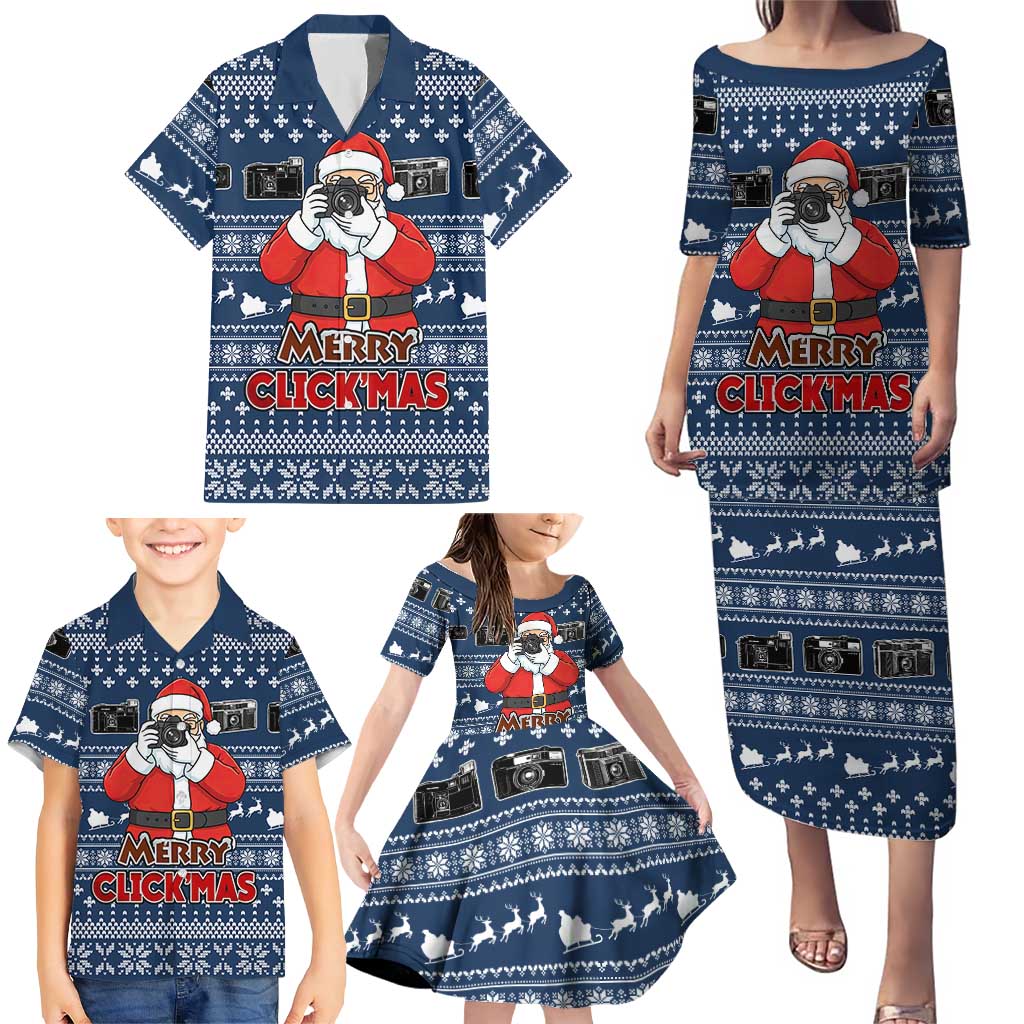 Merry Clickmas Christmas Family Matching Puletasi and Hawaiian Shirt Xmas Holiday Patterns - Wonder Print Shop