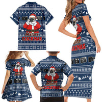 Merry Clickmas Christmas Family Matching Short Sleeve Bodycon Dress and Hawaiian Shirt Xmas Holiday Patterns - Wonder Print Shop