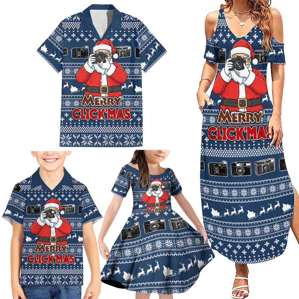 Merry Clickmas Christmas Family Matching Summer Maxi Dress and Hawaiian Shirt Xmas Holiday Patterns - Wonder Print Shop