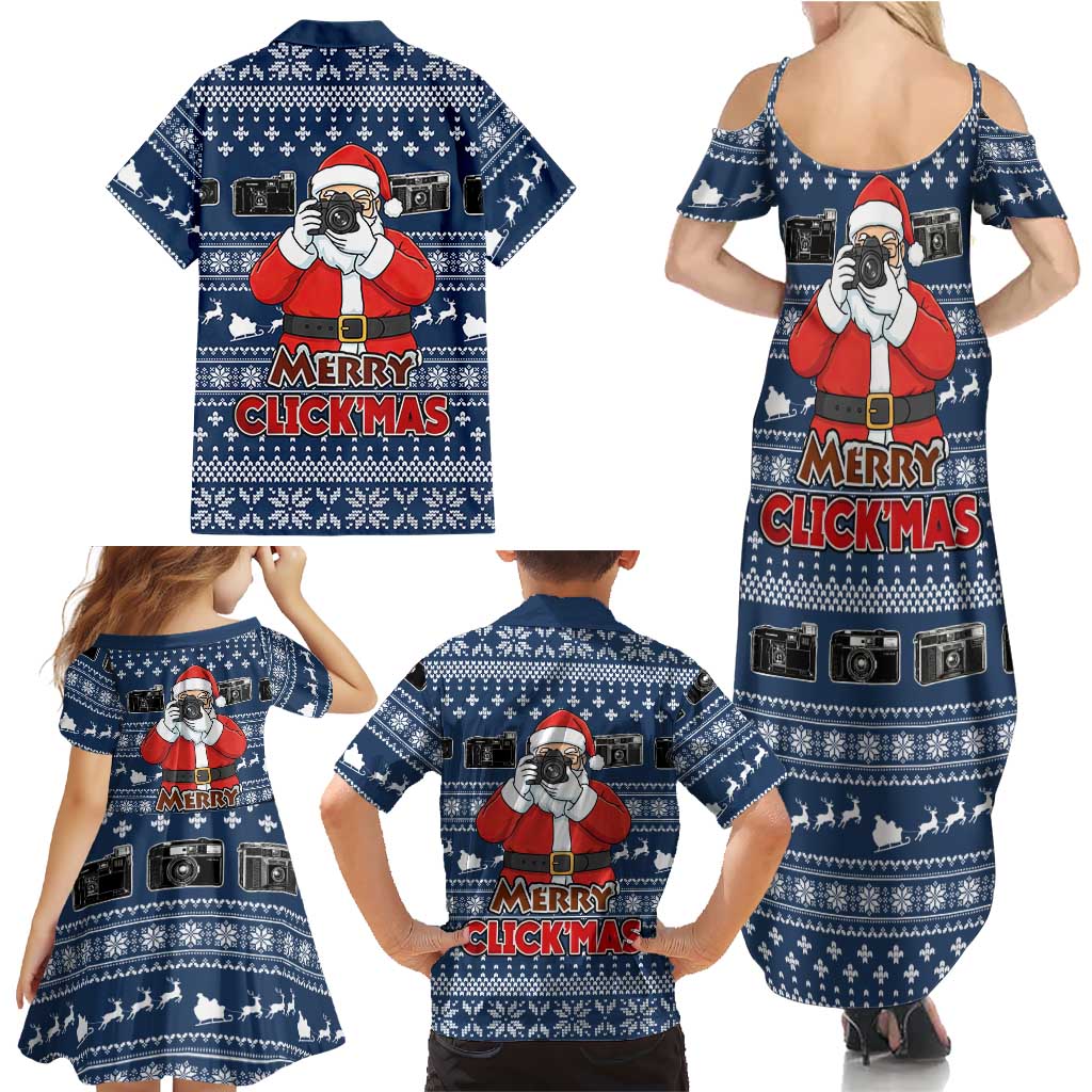 Merry Clickmas Christmas Family Matching Summer Maxi Dress and Hawaiian Shirt Xmas Holiday Patterns - Wonder Print Shop