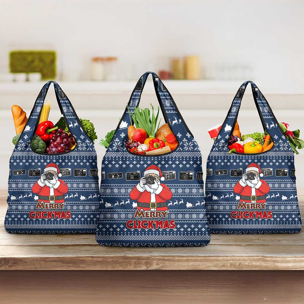 Merry Clickmas Christmas Grocery Bag Xmas Holiday Patterns - Wonder Print Shop