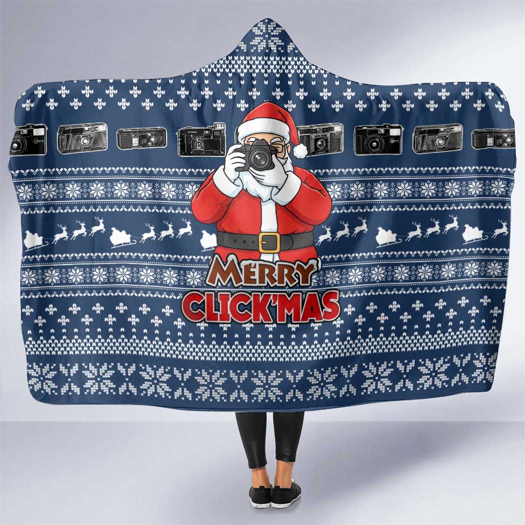 Merry Clickmas Christmas Hooded Blanket Xmas Holiday Patterns - Wonder Print Shop