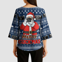 Merry Clickmas Christmas Kimono Sleeve Blouse Xmas Holiday Patterns - Wonder Print Shop