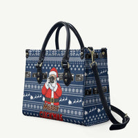 Merry Clickmas Christmas Leather Bag Xmas Holiday Patterns - Wonder Print Shop