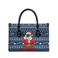 Merry Clickmas Christmas Leather Bag Xmas Holiday Patterns - Wonder Print Shop