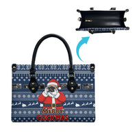 Merry Clickmas Christmas Leather Bag Xmas Holiday Patterns - Wonder Print Shop