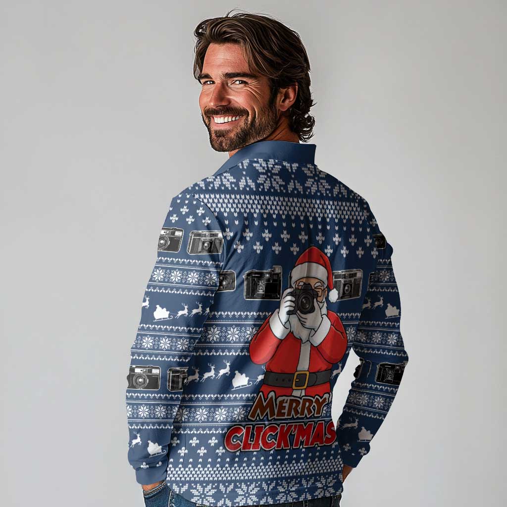 Merry Clickmas Christmas Long Sleeve Polo Shirt Xmas Holiday Patterns - Wonder Print Shop