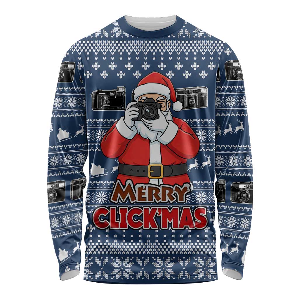 Merry Clickmas Christmas Long Sleeve Shirt Xmas Holiday Patterns - Wonder Print Shop