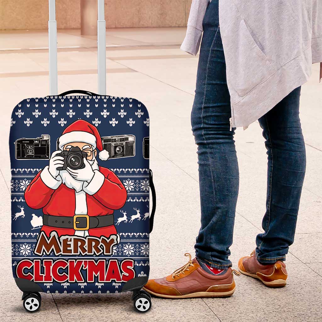 Merry Clickmas Christmas Luggage Cover Xmas Holiday Patterns - Wonder Print Shop