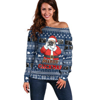 Merry Clickmas Christmas Off Shoulder Sweater Xmas Holiday Patterns - Wonder Print Shop