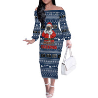Merry Clickmas Christmas Off The Shoulder Long Sleeve Dress Xmas Holiday Patterns - Wonder Print Shop