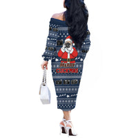 Merry Clickmas Christmas Off The Shoulder Long Sleeve Dress Xmas Holiday Patterns - Wonder Print Shop