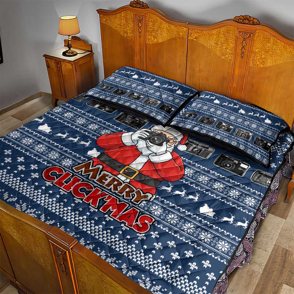 Merry Clickmas Christmas Quilt Bed Set Xmas Holiday Patterns - Wonder Print Shop