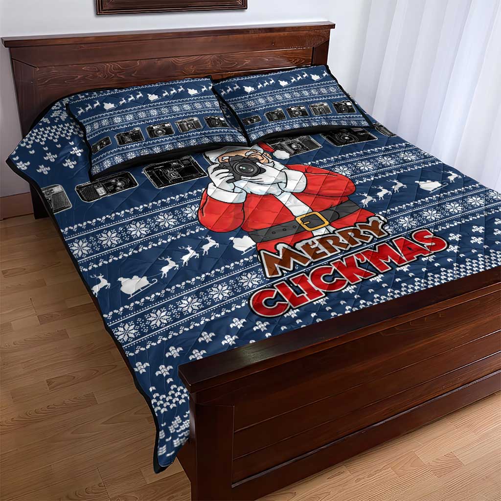 Merry Clickmas Christmas Quilt Bed Set Xmas Holiday Patterns - Wonder Print Shop