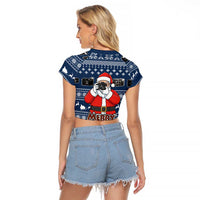 Merry Clickmas Christmas Raglan Cropped T Shirt Xmas Holiday Patterns - Wonder Print Shop