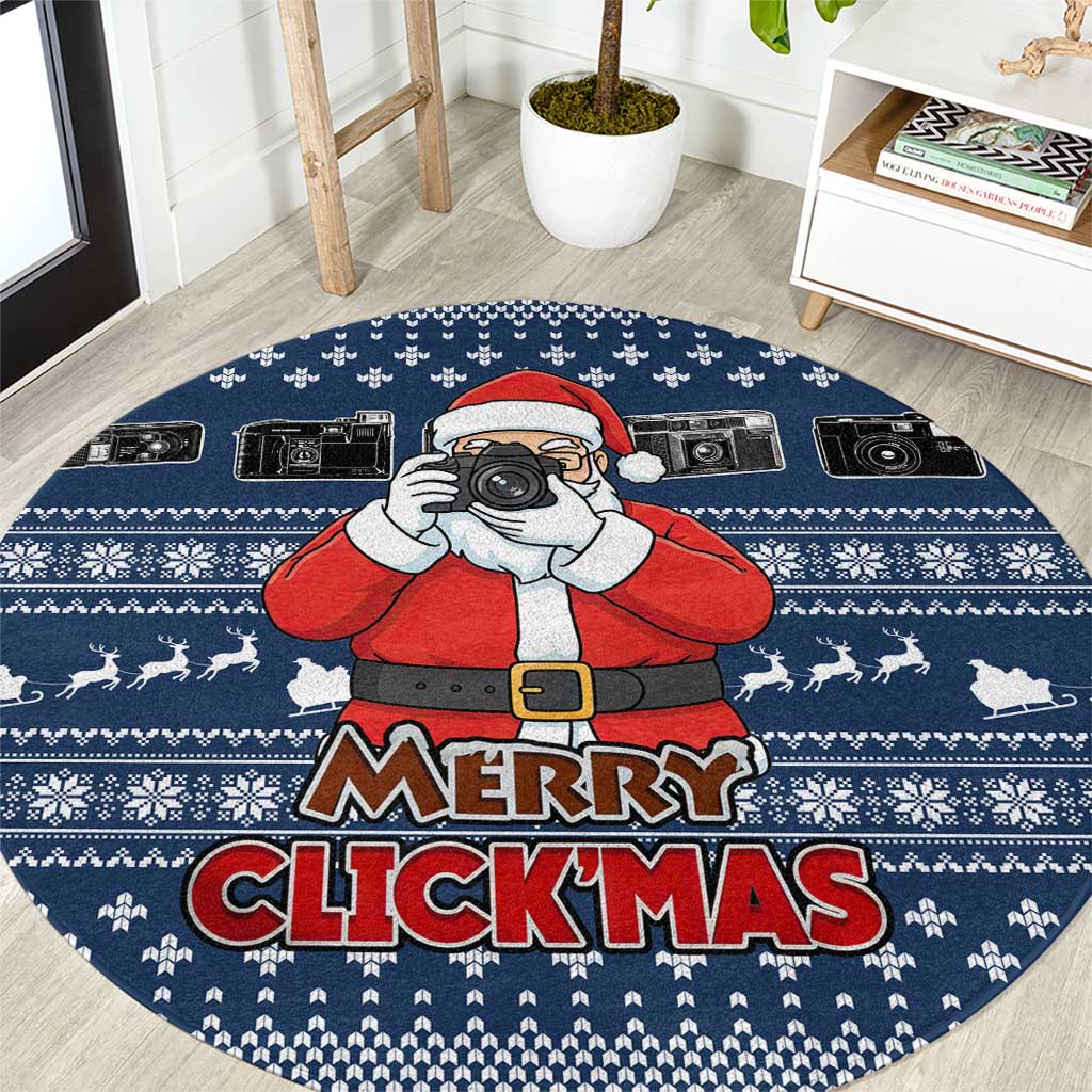 Merry Clickmas Christmas Round Carpet Xmas Holiday Patterns - Wonder Print Shop