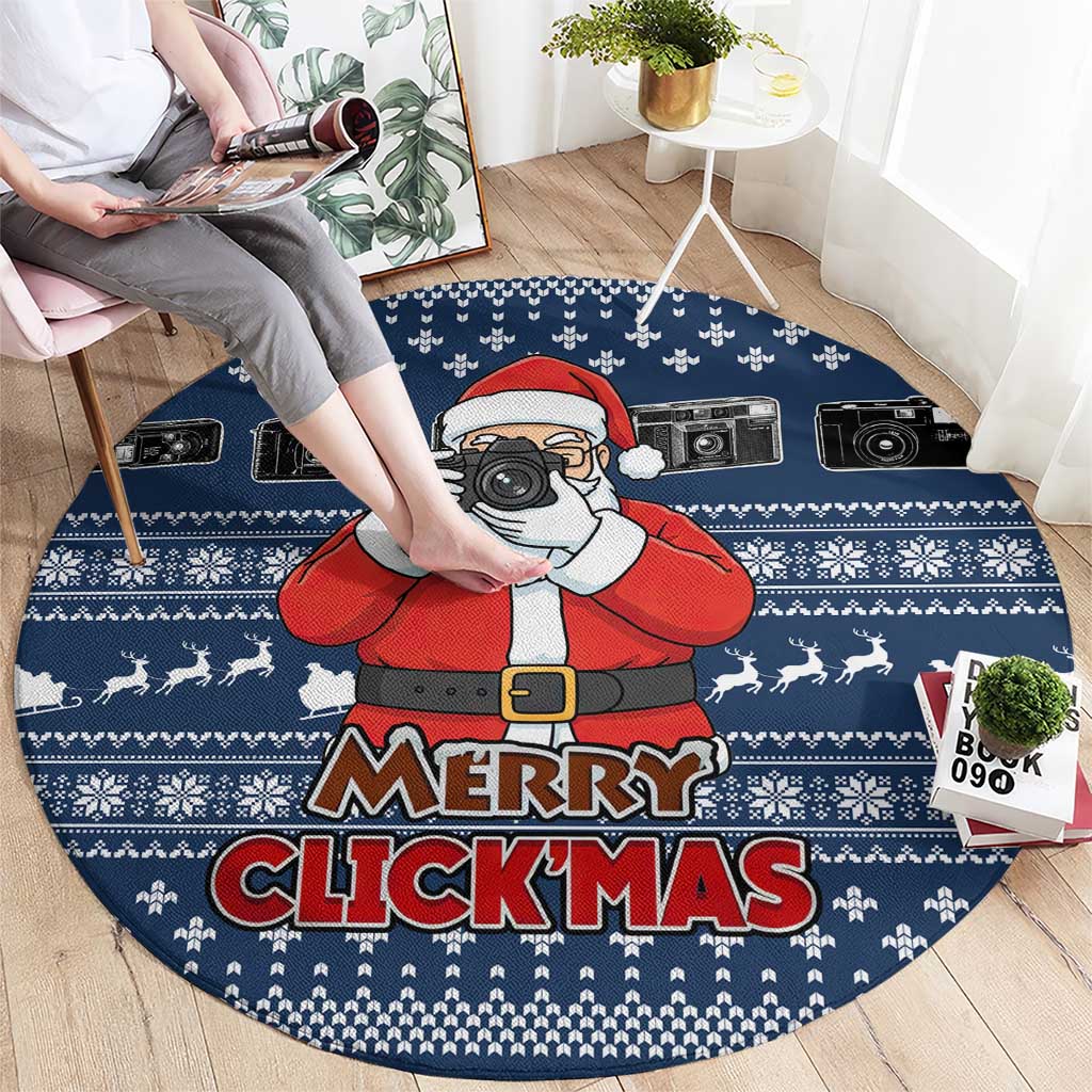Merry Clickmas Christmas Round Carpet Xmas Holiday Patterns - Wonder Print Shop