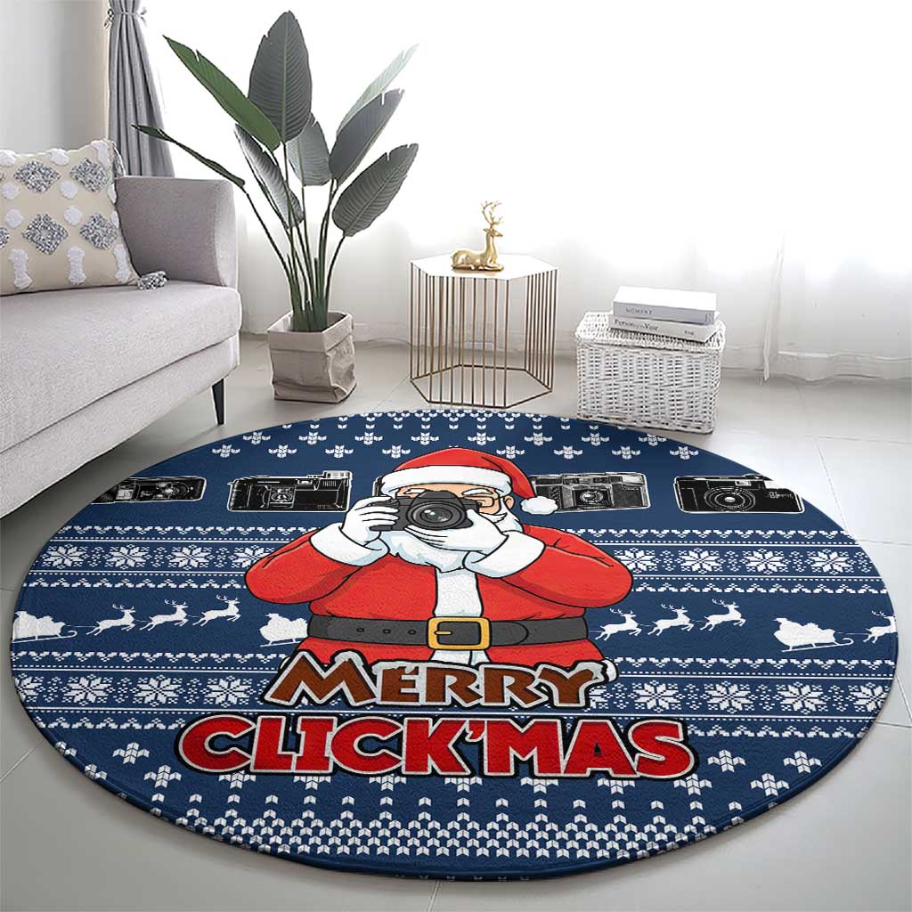 Merry Clickmas Christmas Round Carpet Xmas Holiday Patterns - Wonder Print Shop