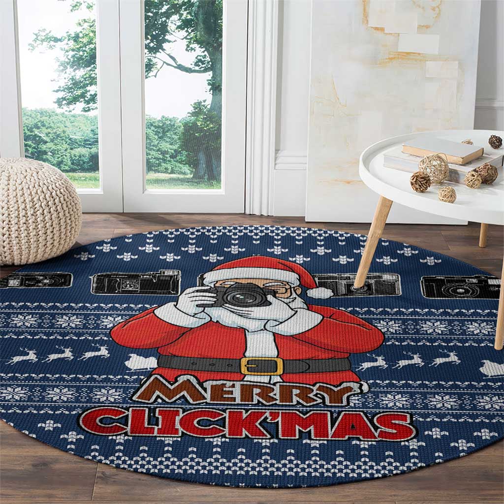 Merry Clickmas Christmas Round Carpet Xmas Holiday Patterns - Wonder Print Shop