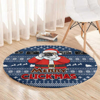 Merry Clickmas Christmas Round Carpet Xmas Holiday Patterns - Wonder Print Shop