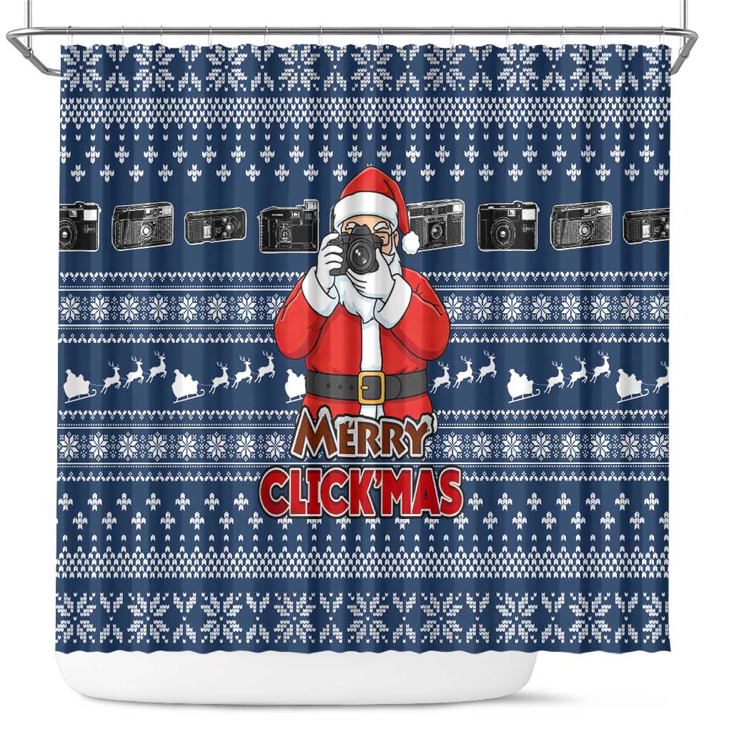Merry Clickmas Christmas Shower Curtain Xmas Holiday Patterns - Wonder Print Shop