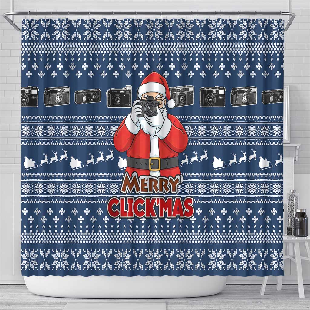 Merry Clickmas Christmas Shower Curtain Xmas Holiday Patterns - Wonder Print Shop
