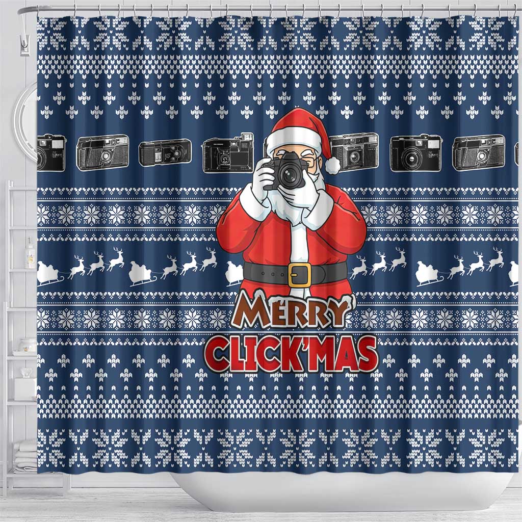 Merry Clickmas Christmas Shower Curtain Xmas Holiday Patterns - Wonder Print Shop