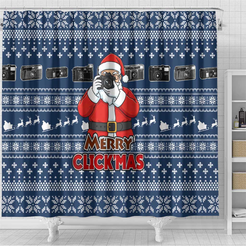 Merry Clickmas Christmas Shower Curtain Xmas Holiday Patterns - Wonder Print Shop