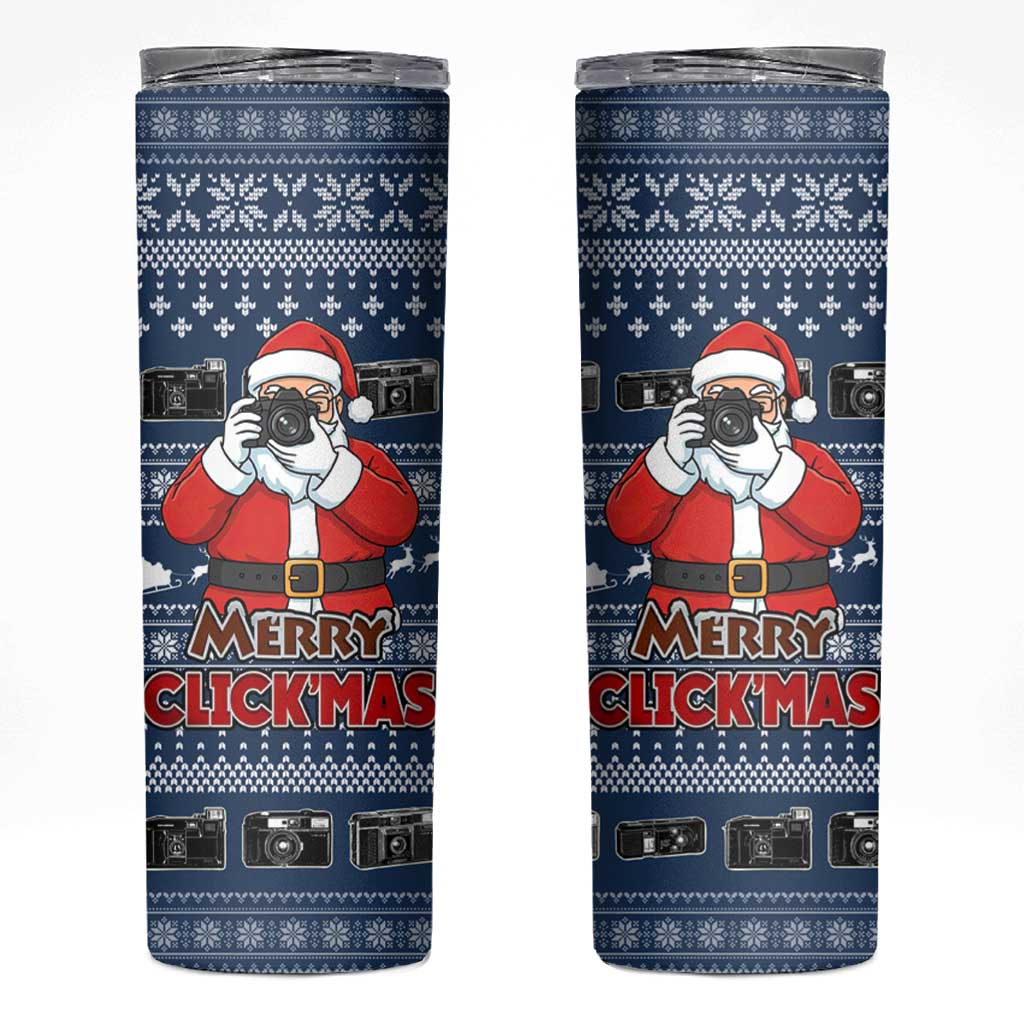 Merry Clickmas Christmas Skinny Tumbler Xmas Holiday Patterns - Wonder Print Shop
