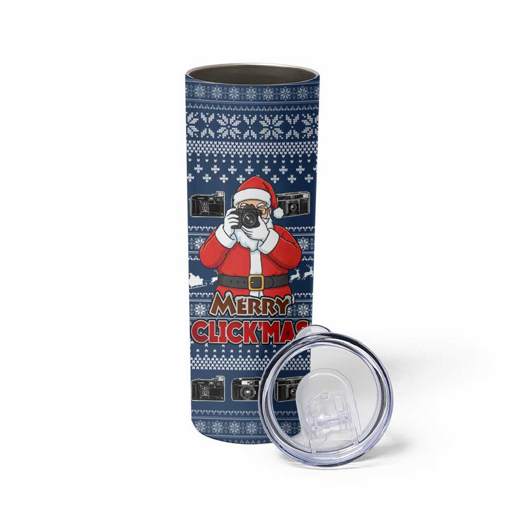 Merry Clickmas Christmas Skinny Tumbler Xmas Holiday Patterns - Wonder Print Shop