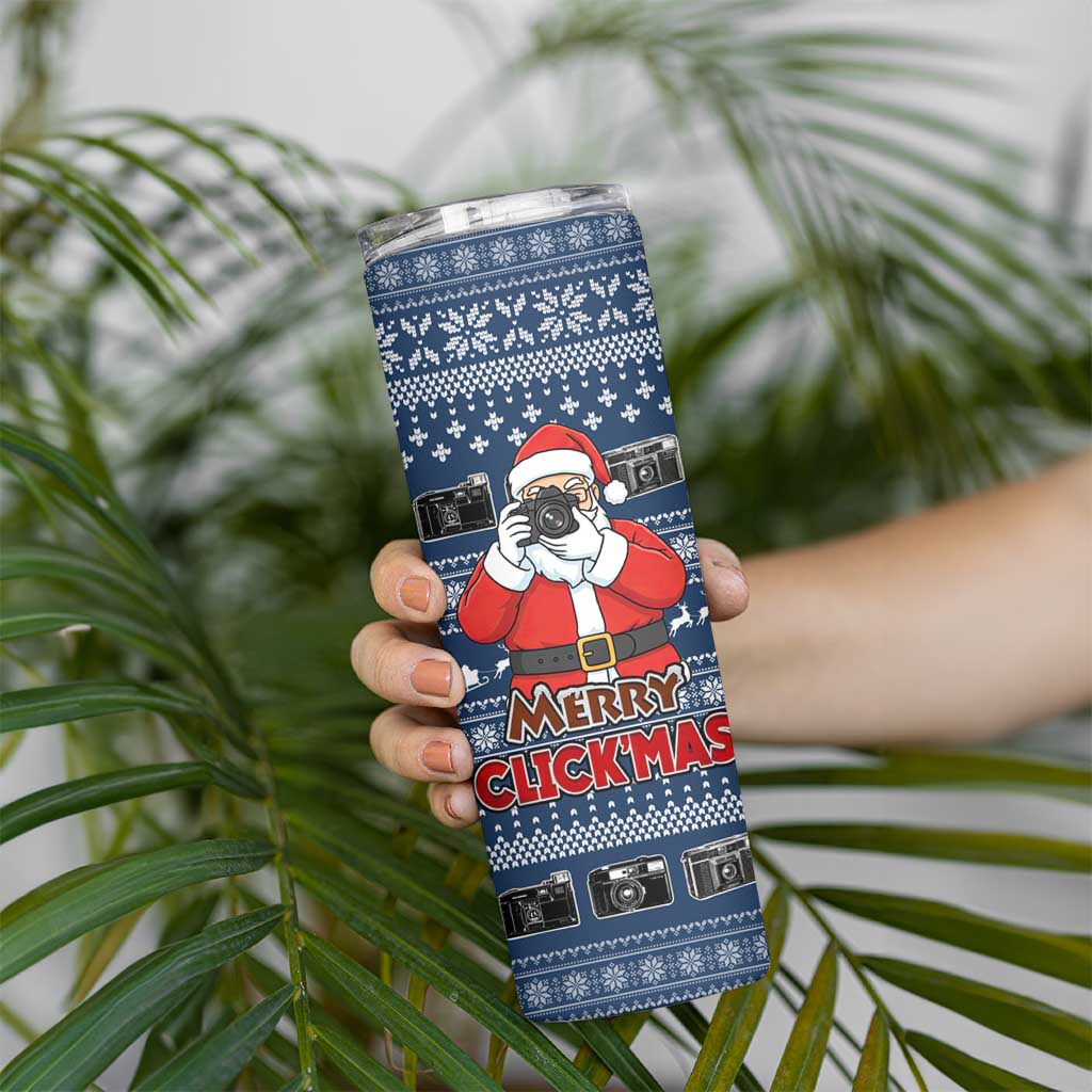 Merry Clickmas Christmas Skinny Tumbler Xmas Holiday Patterns - Wonder Print Shop